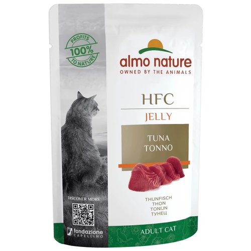Влажный корм для кошек Almo Nature HFC, с тунцом 55 г (кусочки в желе)