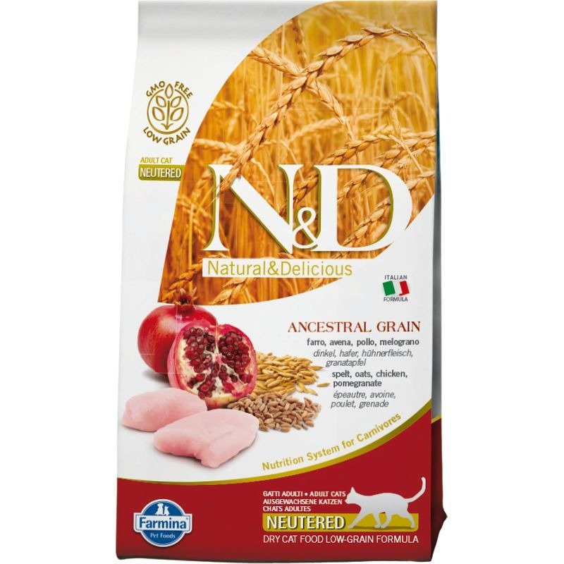 Farmina N&D Low Grain Cat Chicken & Pomegranate Neutered – 5 кг