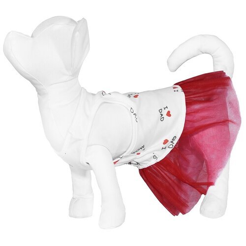 Yami-Yami платье для собак с красной юбкой из фатина, размер L, длина спины 29-31 см