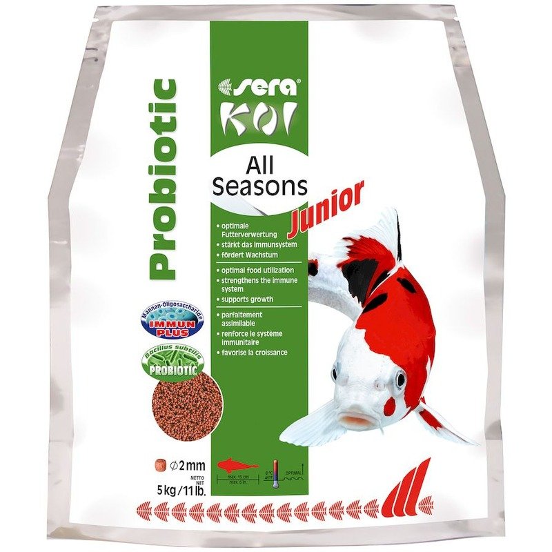 Корм Sera Koi Junior All Seasons Probiotic для прудовых рыб – 5 кг