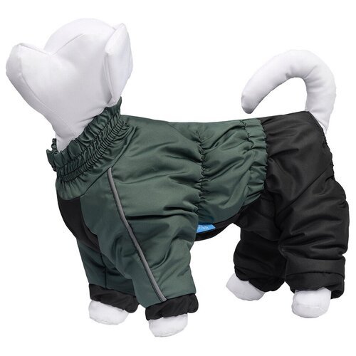 Yami-Yami Комбинезон для собак, на флисовой подкладке, серо-зелёный, размер M (спинка 30 см)