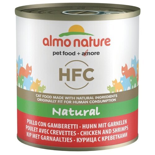 Влажный корм для кошек Almo Nature HFC, с курицей, с креветками 2 шт. х 280 г (кусочки в бульоне)