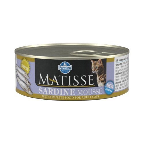 FARMINA Консервы мусс для кошек MATISSE CAT MOUSSE LINE сардина 5766 | Matisse Cat Mousse Line Sardine 0,085 кг 41121 (34 шт)