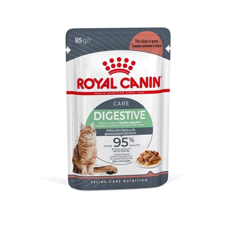 Royal Canin Digestive Care влажный корм для взрослых кошек с чувствительным пищеварением, в паучах, в соусе – 85 г х 28 шт