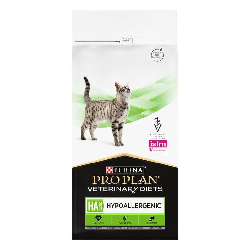 Pro Plan Veterinary Diets HA St/Ox Hypoallergenic сухой корм для кошек и котят, для снижения пищевойнепереносимости ингредиентов и питательных веществ – 1,3 кг