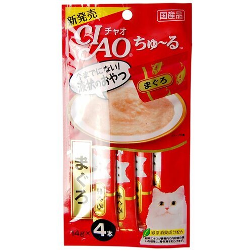 Лакомство для кошек Japan Premium Pet Inaba Ciao Churu Тунец магуро (пюре) 56 гр