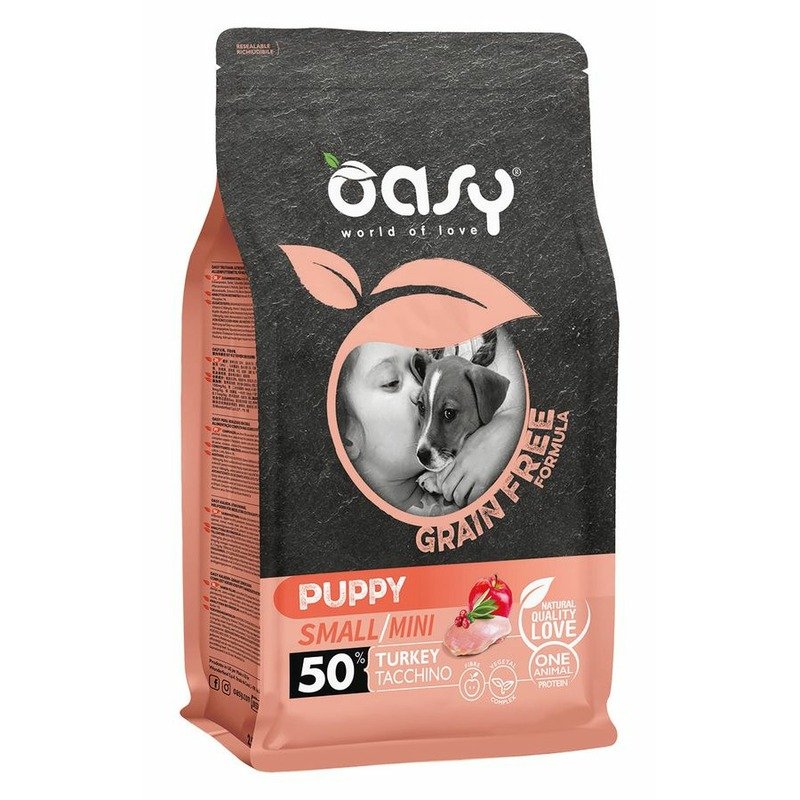 Oasy Dry Dog Grain Free Puppy Small сухой корм для щенков мелких и миниатюрных пород беззерновой с индейкой – 800 г