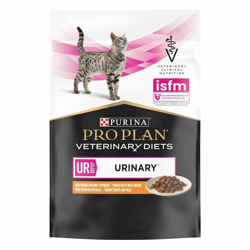 Pro Plan Veterinary Diets UR St/Ox Urinary полнорационный влажный корм для взрослых кошек диетический, при болезнях нижних отделов мочевыводящих путей, с курицей - 85 г