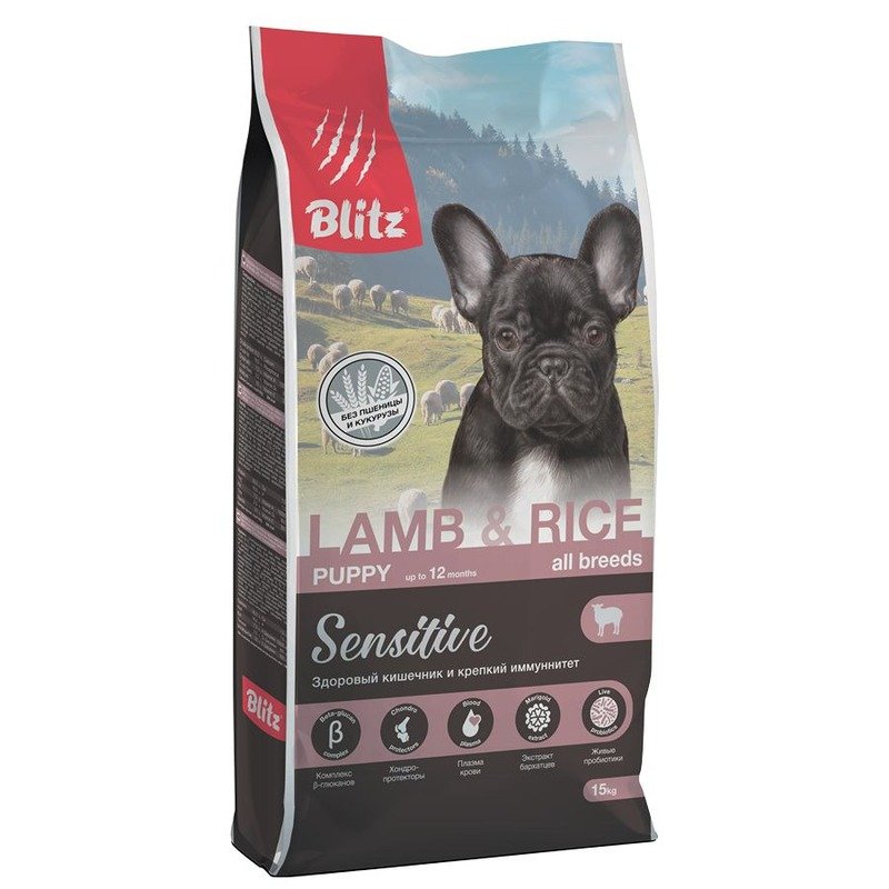 Blitz Sensitive Puppy Lamb & Rice сухой корм для щенков, с ягненком и рисом – 15 кг