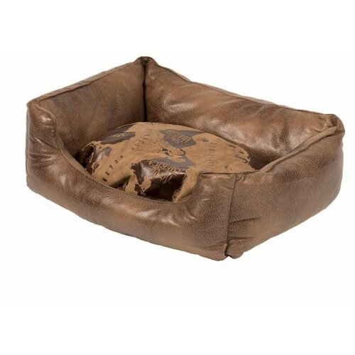 Лежак для собак с бортиками DUVO+ “Explorer Bed”, коричневый, 80×60см (Бельгия)