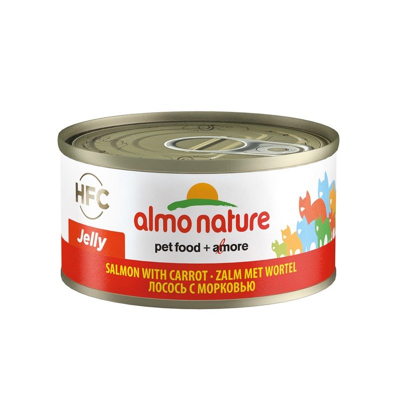 Almo Nature Legend Adult Cat Salmon & Carrot влажный корм для кошек, с лососем и морковью, кусочки в желе, в консервах – 70 г