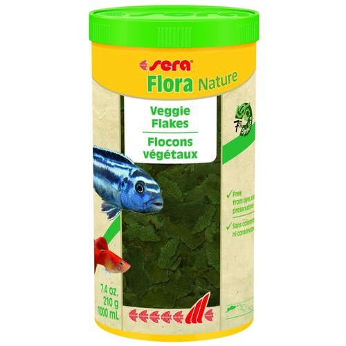 Сухой корм для рыб Sera Flora Nature Veggie Flakes, 1 л, 210 г