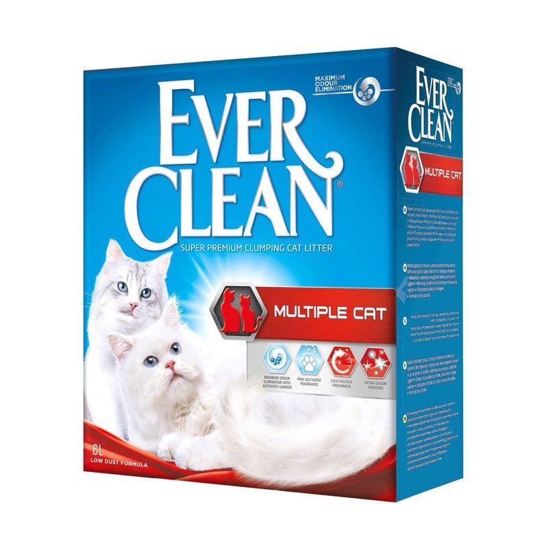 Наполнитель Ever Clean Multiple Cat комкующийся для нескольких кошек в доме – 6 л