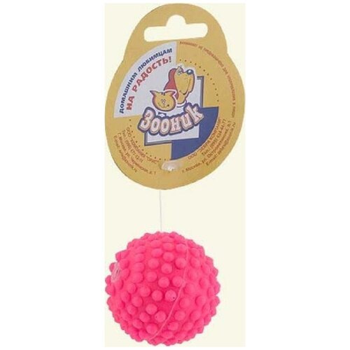 Зооник Игрушка для собак Мяч игольчатый №2 винил СИ78 (розовый), 0,05 кг