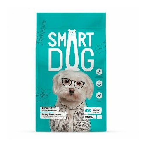 Smart Dog сухой корм Для взрослых собак с ягнёнком лососем индейкой 0,8 кг 55705 (2 шт)