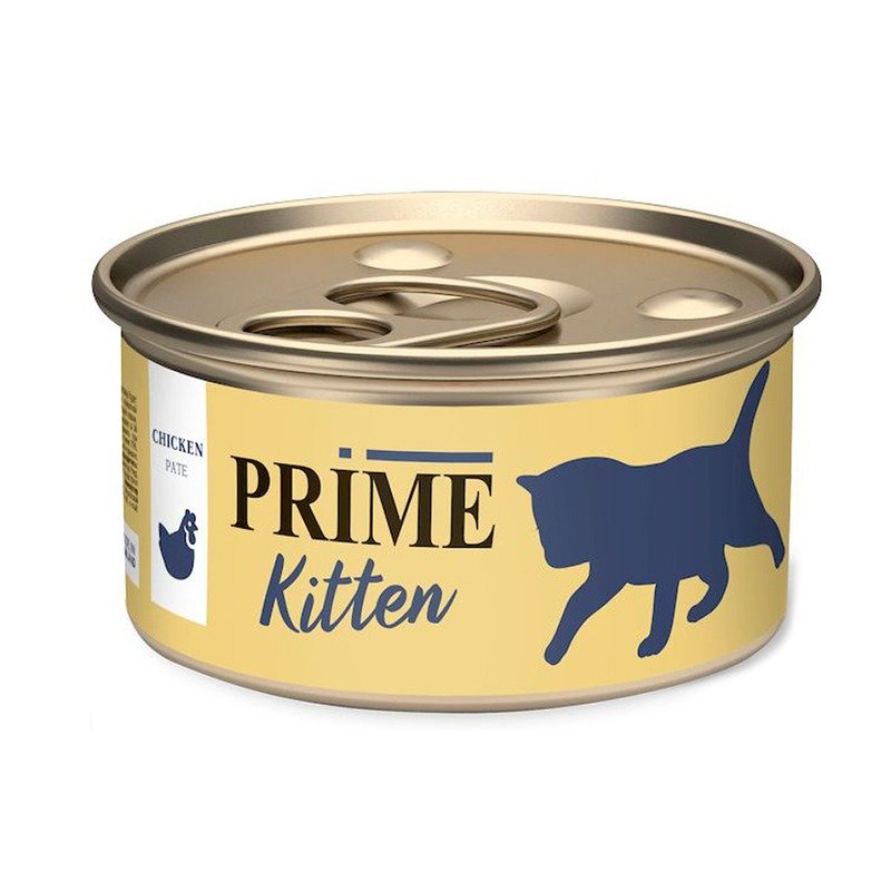 Prime Kitten влажный корм для котят, паштет с курицей, в консервах – 75 г