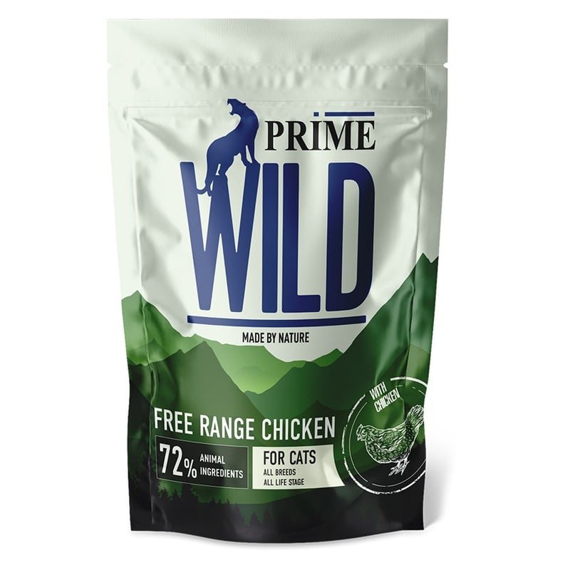 Prime Wild GF Free Range полнорационный сухой корм для котят и кошек, беззерновой, с курицей – 500 г