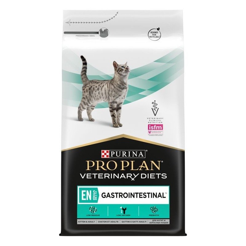 Pro Plan Veterinary Diets EN St/Ox Gastrointestinal полнорационный сухой корм для взрослых кошек и котят, диетический, при расстройствах пищеварения – 5 кг