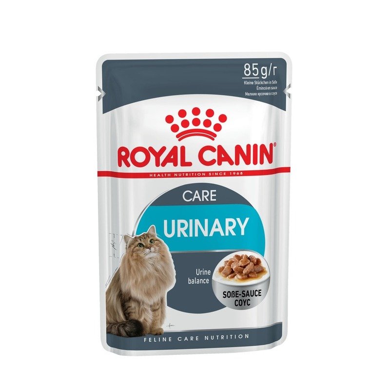 Royal Canin Urinary Care полнорационный влажный корм для взрослых кошек при мочекаменной болезни, диетический, кусочки в соусе, в паучах – 85 г