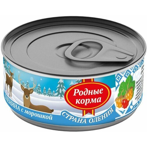 Родные корма 100 г консервы для собак оленина с морошкой 1 х 24 (14 шт)