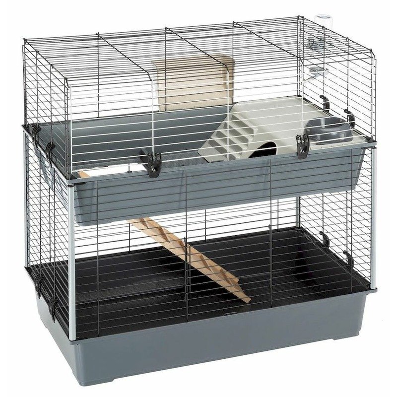 Ferplast Rabbit 100 Double клетка для кроликов, двухэтажная, черная – 95x57xh93,5 см