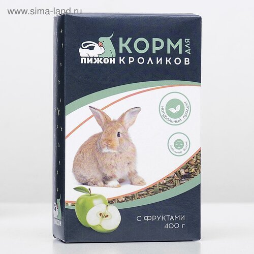 Корм “Пижон” для кроликов, с фруктами, 400 г