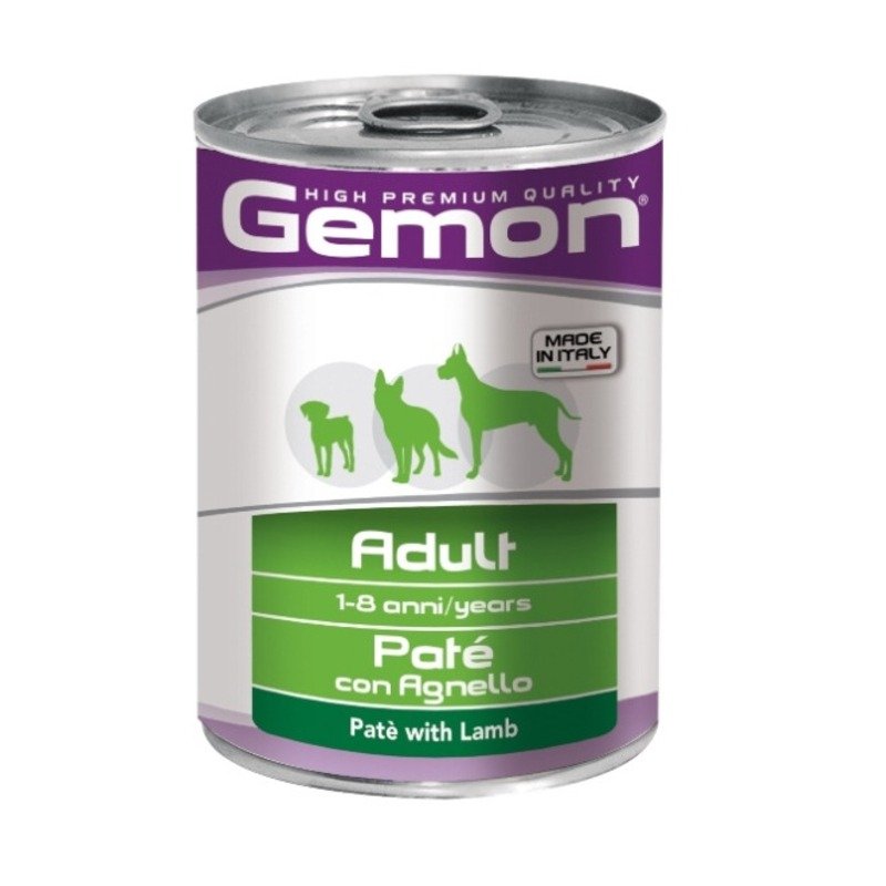 Gemon Dog полнорационный влажный корм для собак, паштет с ягненком, в консервах – 400 г