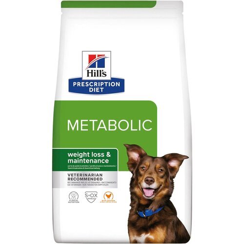 Сухой диетический корм для собак Hill’s Prescription Diet Metabolic способствует снижению и контролю веса, с курицей 1,5 кг