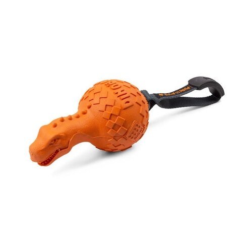 GiGwi Игрушка Динобол Т-рекс с отключаемой пищалкой, оранжевый, резина, 0,26 кг, 41427 (2 шт)