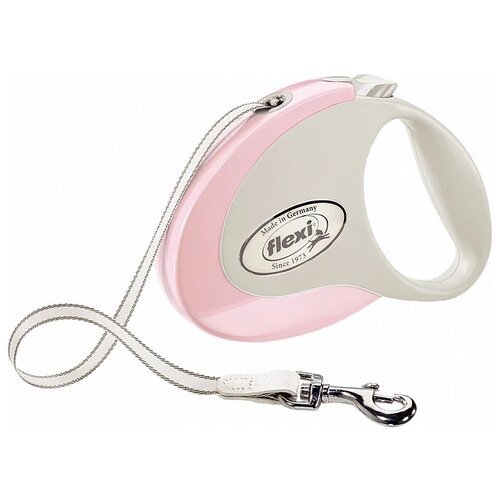 Поводок-рулетка для собак Flexi Style M ленточный 5 м розовый