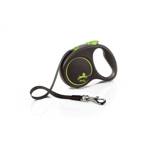 Flexi Black Design S Tape – Поводок-рулетка для собак 5м до 15 кг, ремень pp44683 Синяя