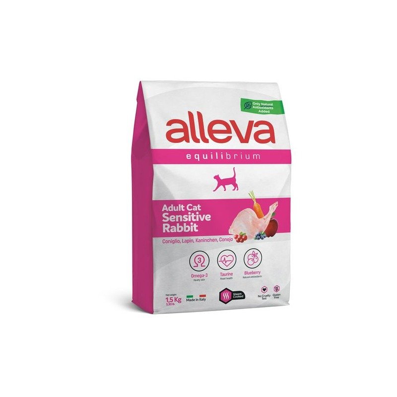 Alleva Equilibrium Sensitive Rabbit Adult Cat сухой корм для взрослых кошек при чувствительном пищеварении с кроликом – 1,5 кг