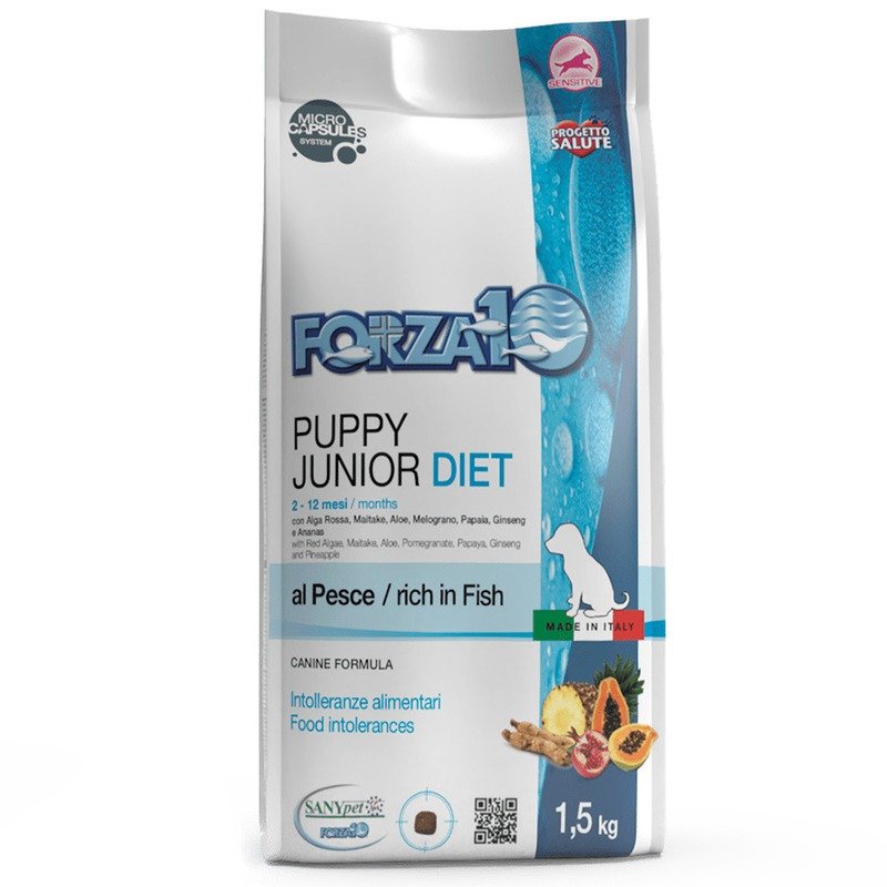 Сухой корм Forza10 Puppy Junior Diet для щенков и собак в период беременности и лактации при аллергии из рыбы – 1,5 кг