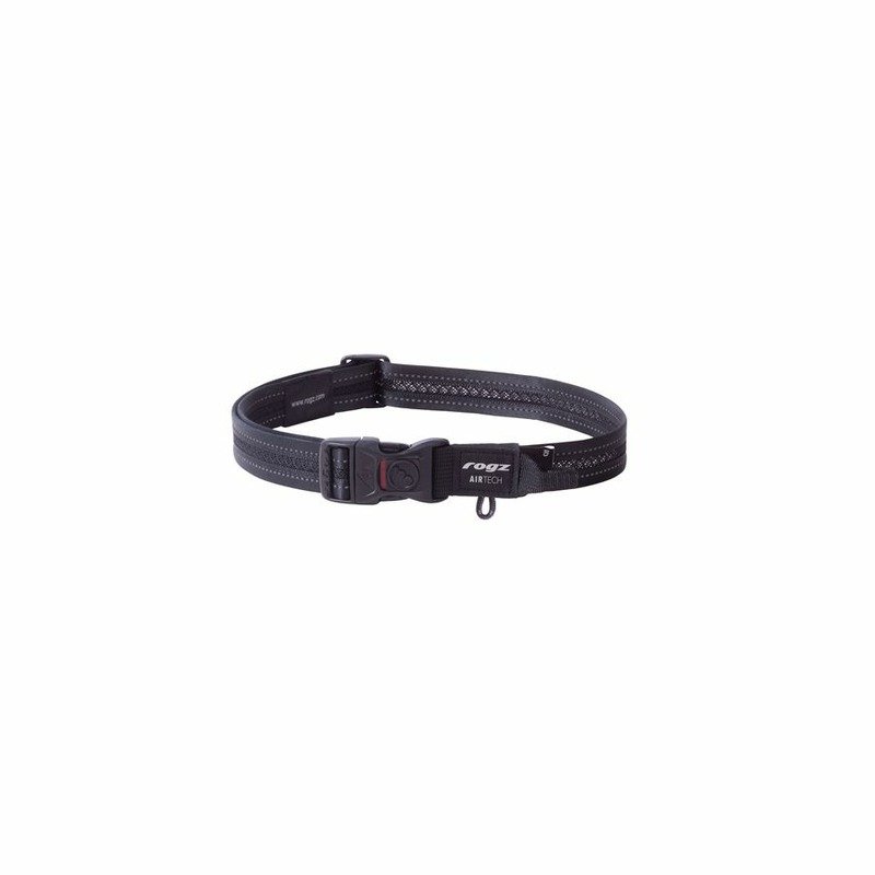 Rogz Air Tech Halsband XL Black ошейник для собак крупных пород, размер XL, обхват шеи 43-70 см, цвет черный