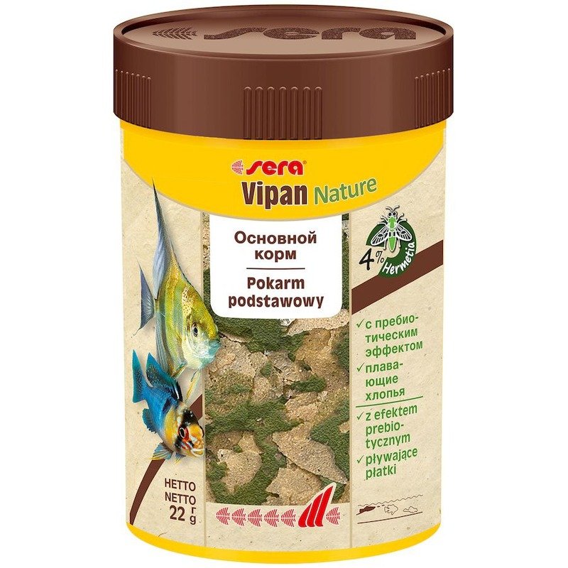 Sera Vipan Nature корм для рыб основной в хлопьях – 100 мл, 22 г