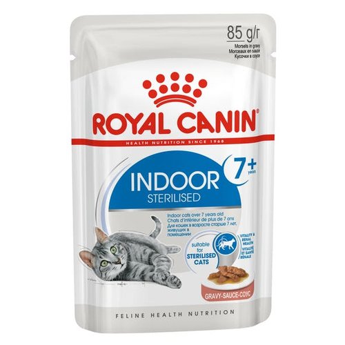 Пауч Royal Canin Indoor Sterilized 7+ для стареющих кошек, в соусе 12х0,085 кг