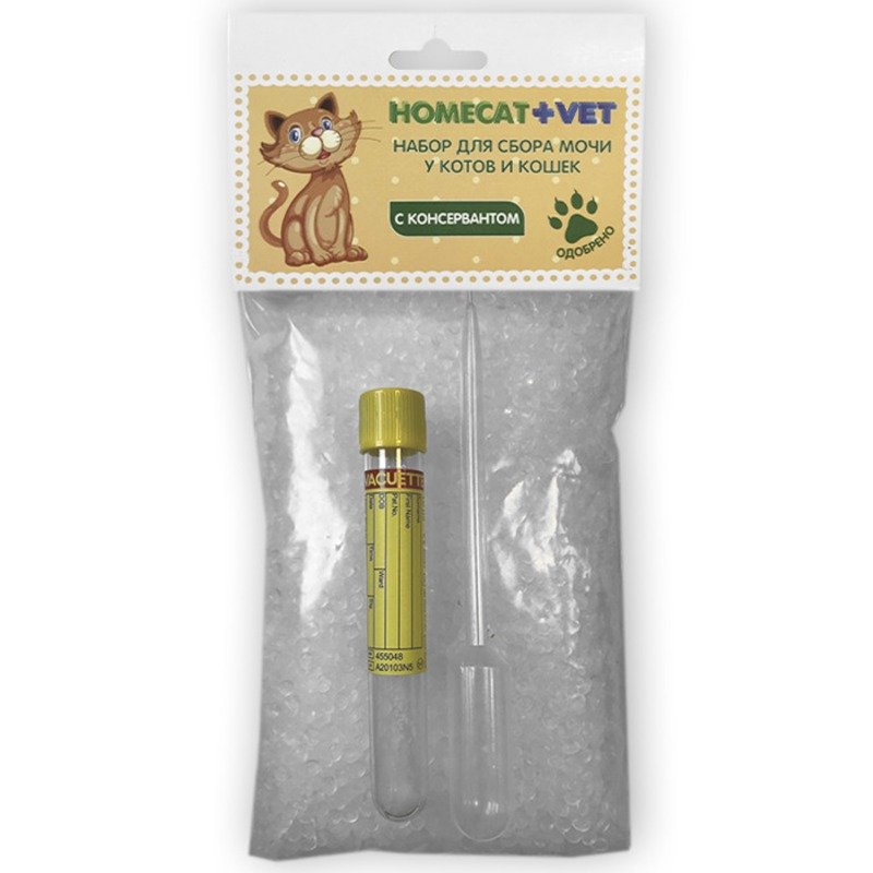 Homecat Vet набор для сбора мочи у котов и кошек с консервантом