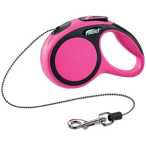 Поводок-рулетка для собак Flexi New Comfort XS тросовый 3 м розовый
