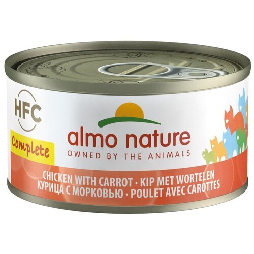 Влажный корм для кошек Almo Nature HFC, беззерновой, с курицей, с морковью 70 г