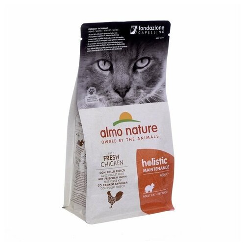 Almo Nature (Алмо Натур) для взрослых кошек с курицей и коричневым рисом (holistic adult cat chicken rice) 0,4 кг