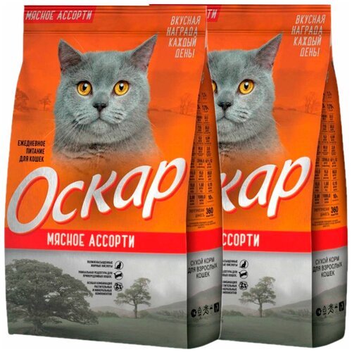 Оскар для взрослых кошек с мясным ассорти (10 + 10 кг)
