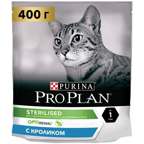 Сухой корм для стерилизованных кошек и кастрированных котов старше 1 года Pro Plan с кроликом 8 шт. х 400 г