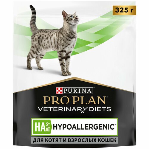 Сухой корм Pro Plan Veterinary Diets HA St/Ox Hypoallergenic для взрослых кошек и котят при пищевой непереносимости, 325 г