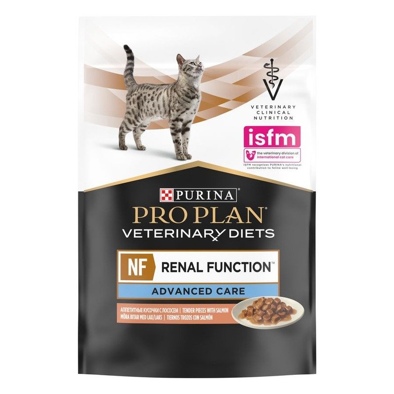 Pro Plan Veterinary Diets NF Renal Function Advanced Care полнорационный влажный корм для кошек для поддержания функции почек на поздней стадии хронической почечной недостаточности диетический, с лососем – 85 г