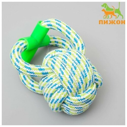 Игрушка канатная Мегамяч с ручкой, до 190 г, 15 х 9 см,