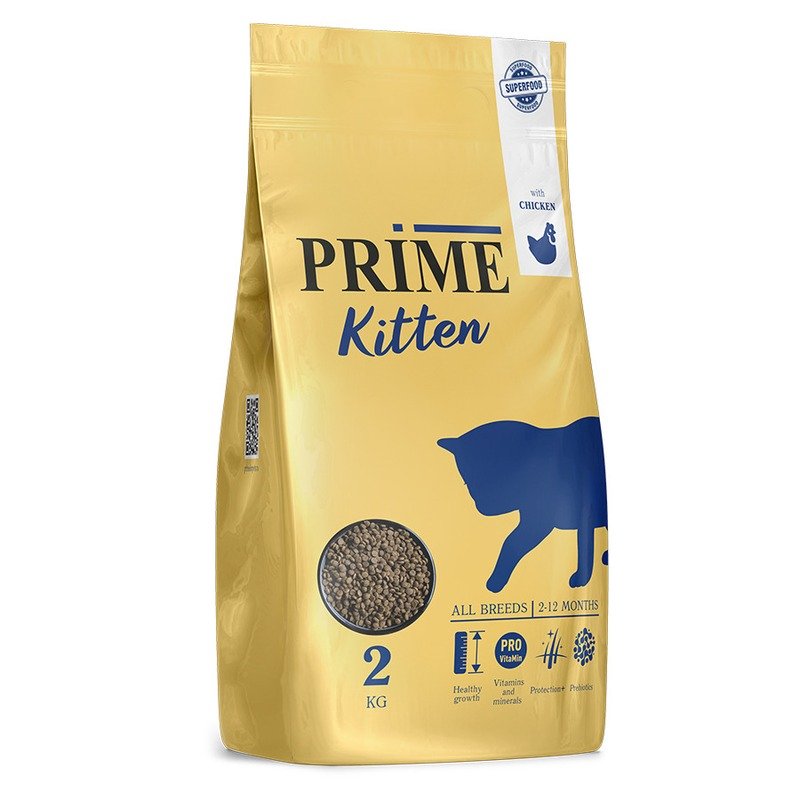 Prima Kitten сухой корм, для котят с 2 до 12 месяцев, низкозерновой, с курицей