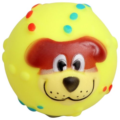 Игрушка пищащая Мяч Джим для собак 6 см жёлтая