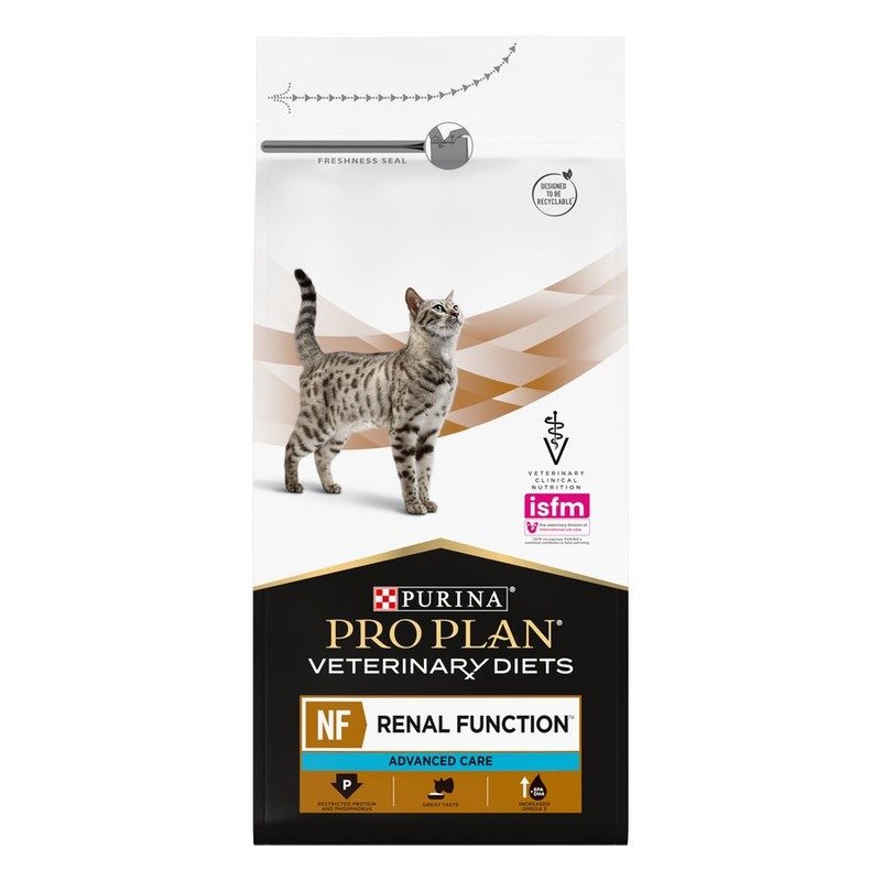 Pro Plan Veterinary Diets NF Renal Function Advanced Care полнорационный сухой корм для кошек, диетический, для поддержания функции почек при хронической почечной недостаточности на поздней стадии – 1,5 кг