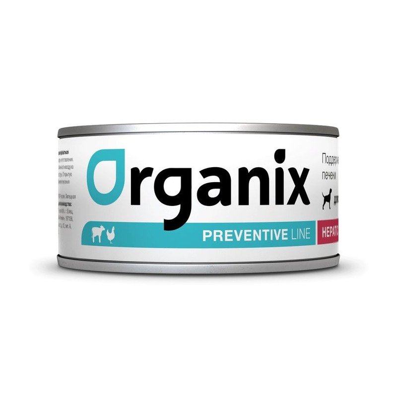 Organix Preventive Line Hepatic диетические консервы для взрослых собак для поддержания здоровья печени с говядиной – 100 г x 24 шт