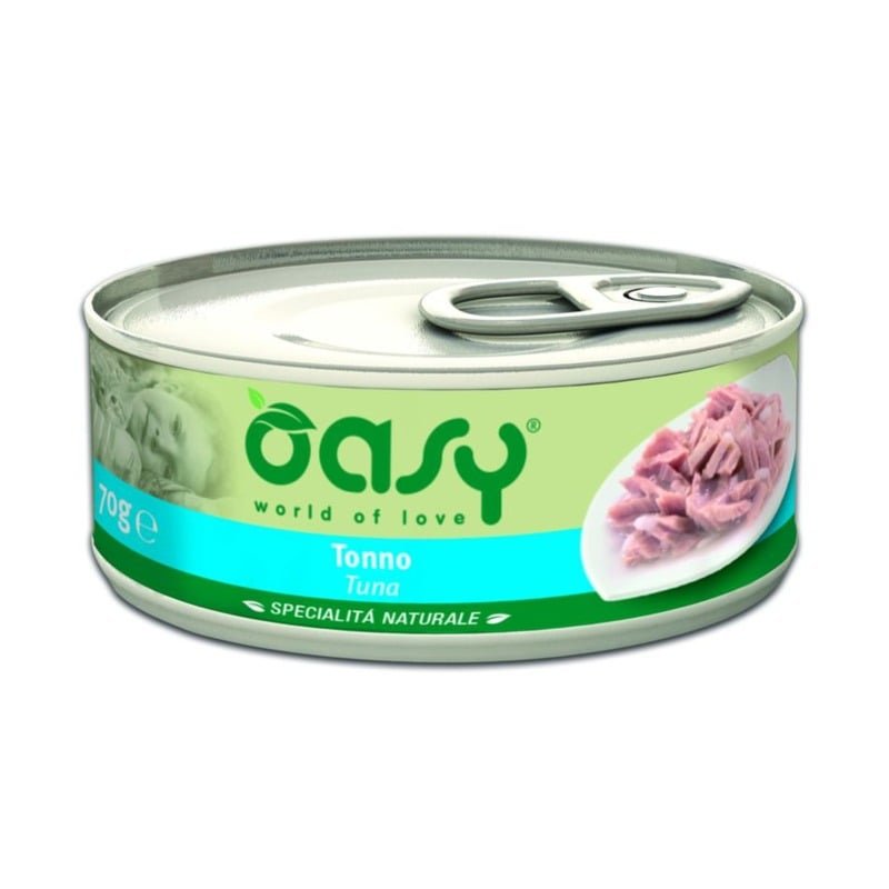 Oasy Wet Cat Specialita Naturali Tuna влажный корм для взрослых кошек, дополнительное питание с тунцом, в консервах – 70 г